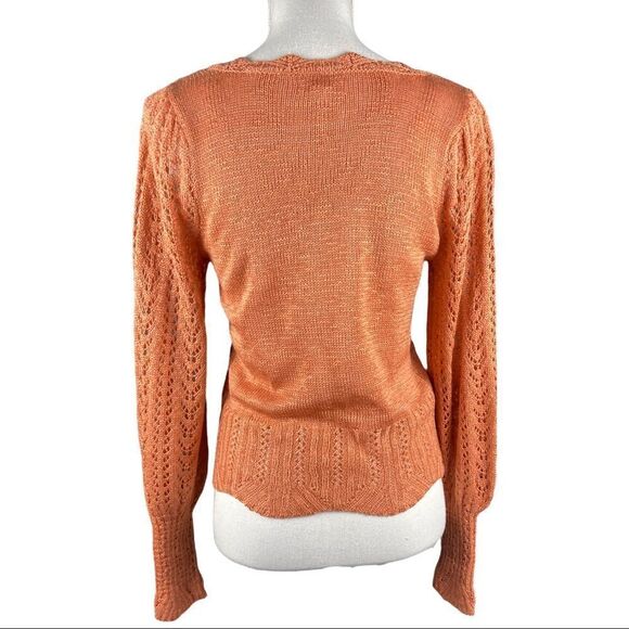 Lauren Conrad Knit Blush Crepe Long Sleeve Acrylic Sweater - Picture 6 of 9